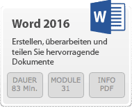 Inhalte des Kurses Microsoft Word 2016, Textverarbeitung