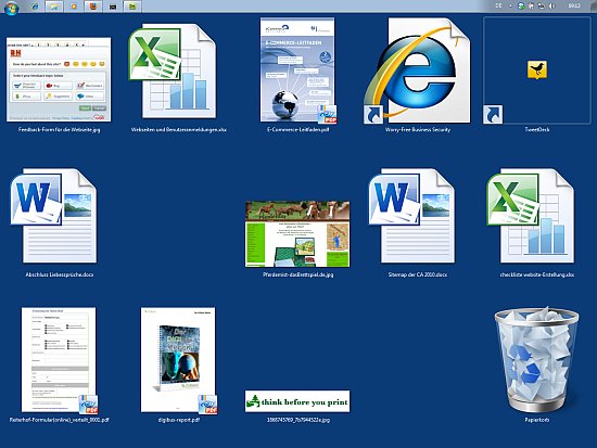 Desktop-Abbildung mit größtmöglichen Symbolen